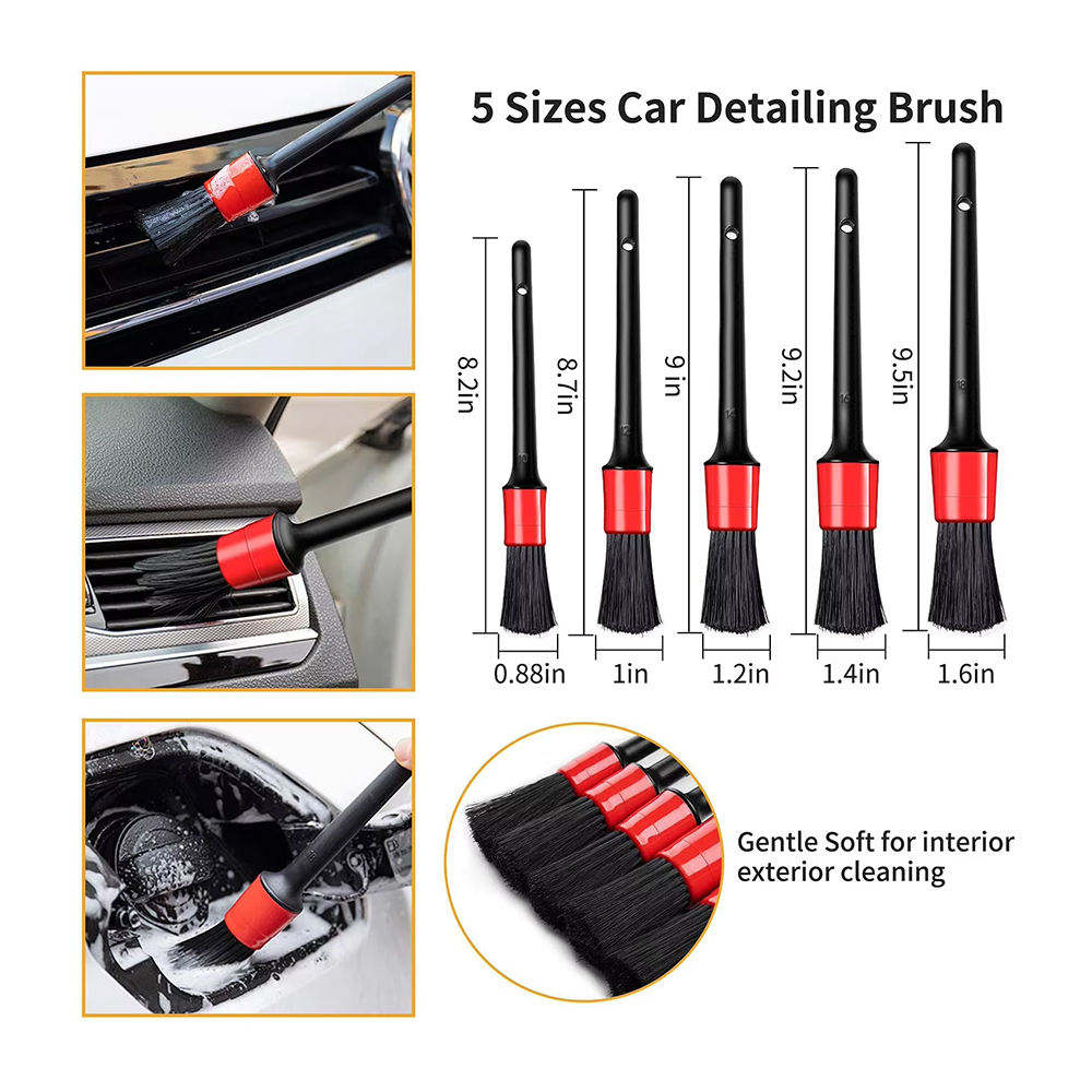 New Ultra Flexible Car Detailing Brush Set 5 PCS Car Care Cleaning Tools 5PCDB - with | Sold by Uncle Wiener's Wholesale