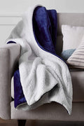 New Ultra Soft Micro Mink Sherpa Throw Blanket – Reversible, Warm & Cozy Fleece Throw for Couch or Bed 920CW - with 50X60 THROW BLANKET BLUE & WHITE 920BLW | Sold by Uncle Wiener's Wholesale