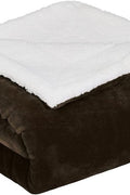 New Ultra Soft Micro Mink Sherpa Throw Blanket – Reversible, Warm & Cozy Fleece Throw for Couch or Bed 920CW - with 90X90 QUEEN SIZE CHOCOLATE & WHITE 921CW | Sold by Uncle Wiener's Wholesale