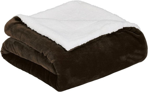 New Ultra Soft Micro Mink Sherpa Throw Blanket – Reversible, Warm & Cozy Fleece Throw for Couch or Bed 920CW - with 90X90 QUEEN SIZE CHOCOLATE & WHITE 921CW | Sold by Uncle Wiener's Wholesale