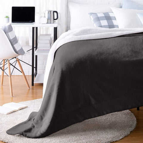 New Ultra Soft Micro Mink Sherpa Throw Blanket – Reversible, Warm & Cozy Fleece Throw for Couch or Bed 920CW - with 90X90 QUEEN SIZE BLUE & WHITE 921BW | Sold by Uncle Wiener's Wholesale