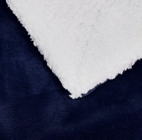 New Ultra Soft Micro Mink Sherpa Throw Blanket – Reversible, Warm & Cozy Fleece Throw for Couch or Bed 920CW - with 90X90 QUEEN SIZE BLUE & WHITE 921BW | Sold by Uncle Wiener's Wholesale