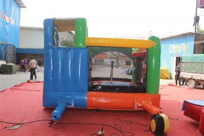 Unicorn inflatable bouncy castle with slide combo for kids
Commercial-grade bounce house with blower and mesh safety walls
Unicorn-themed inflatable play structure with vibrant colors
Side view of vinyl inflatable bouncer and slide unit
Top view of inflatable unicorn castle combo for children’s events