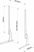 Universal black TV riser stand for 32 to 60 inch TVs
Side view of matte black adjustable TV desk mount
VESA-compatible desk mount for flat-screen TVs
TV stand setup for monitor or entertainment center use
Adjustable height tabletop TV stand with rubber feet