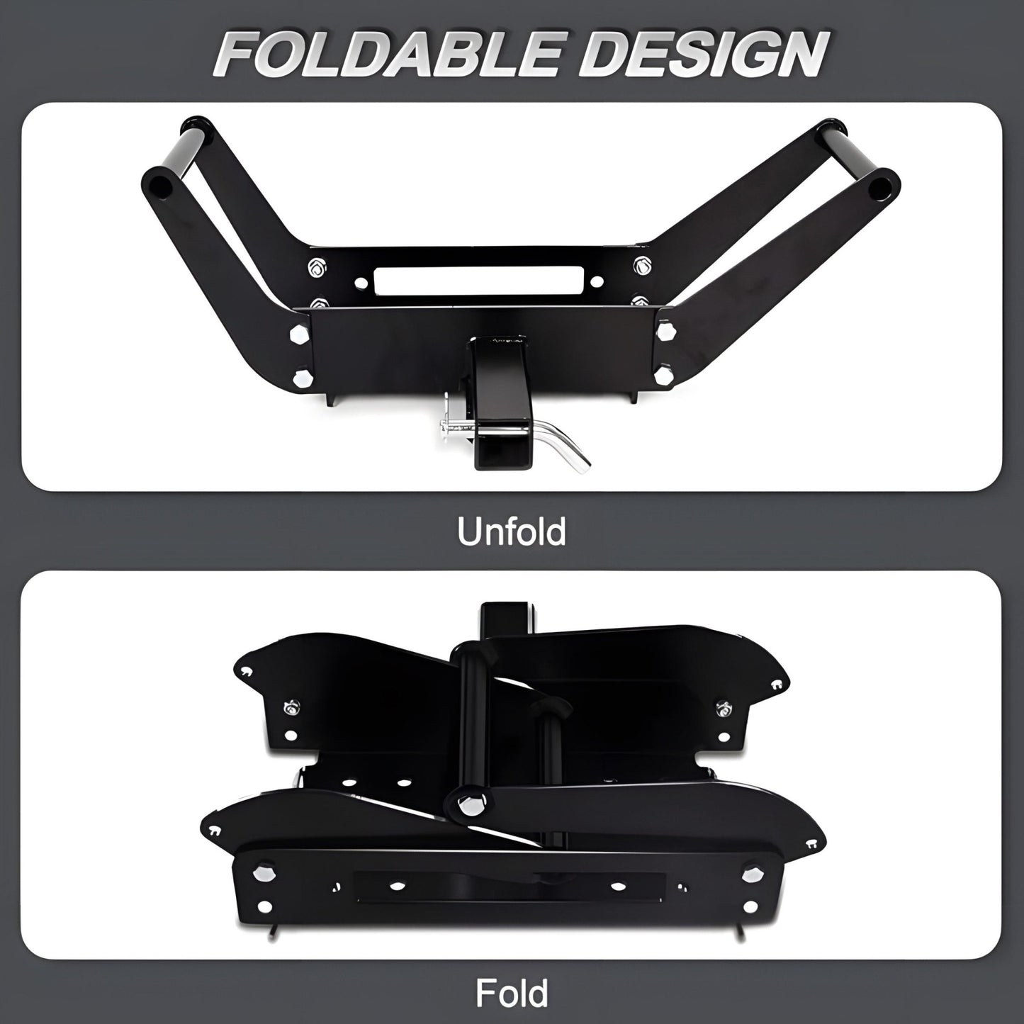New Universal Folding Winch Mount Cradle – 2" Receiver, 8000 - 13000lb Capacity – Heavy - Duty Steel Frame S1014 - with | Sold by Uncle Wiener's Wholesale