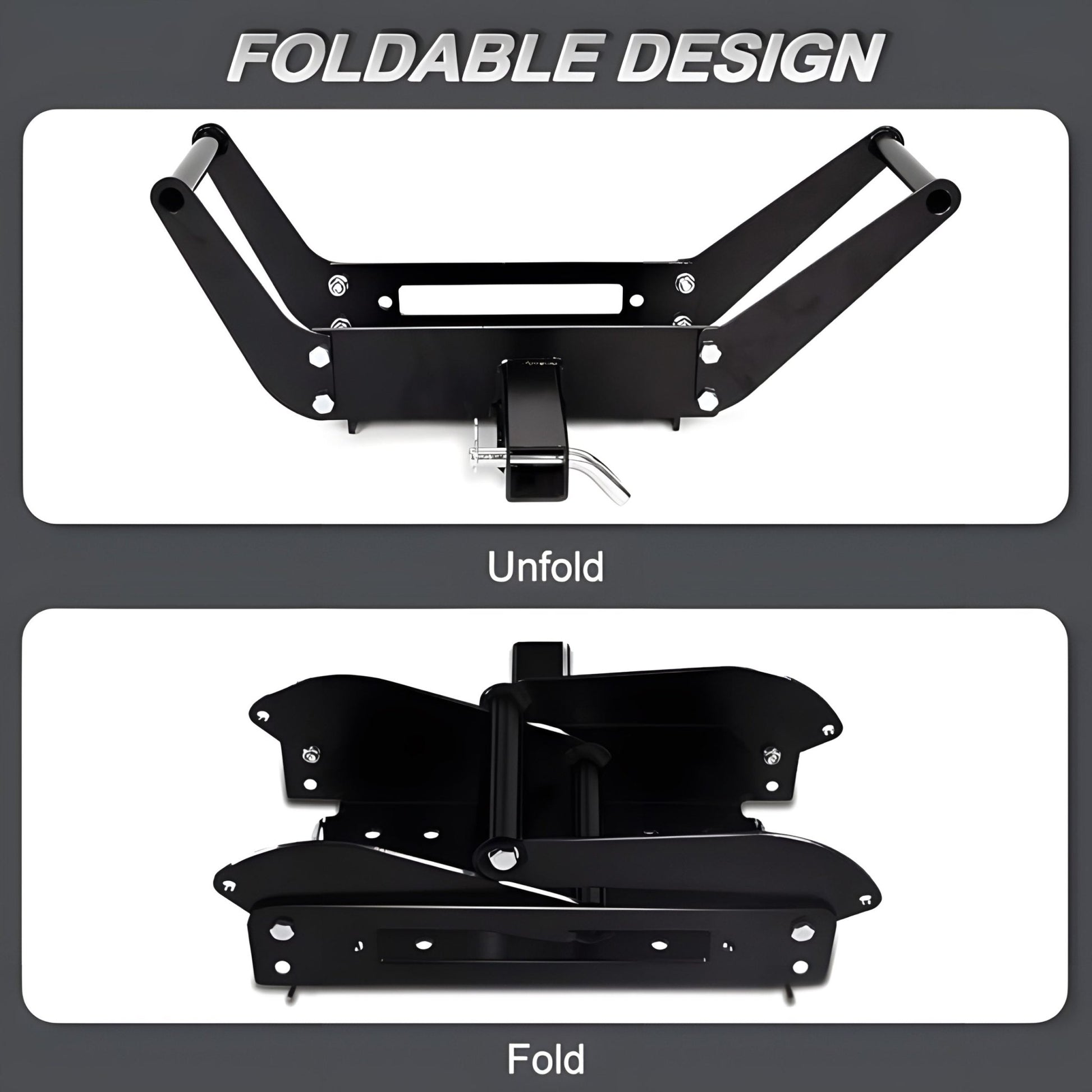 New Universal Folding Winch Mount Cradle – 2" Receiver, 8000 - 13000lb Capacity – Heavy - Duty Steel Frame S1014 - with | Sold by Uncle Wiener's Wholesale