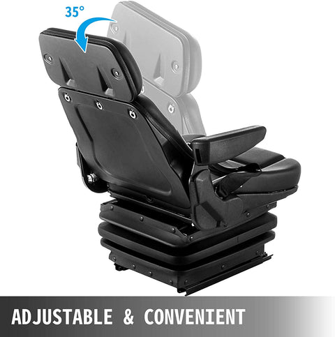 New Universal Forklift & Excavator Seat 1YS29 – Adjustable, Durable PU Leather with Shock Absorber & Seat Belt - with | Sold by Uncle Wiener's Wholesale