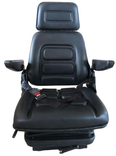 New Universal Forklift & Excavator Seat 1YS29 – Adjustable, Durable PU Leather with Shock Absorber & Seat Belt - with | Sold by Uncle Wiener's Wholesale