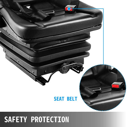 New Universal Forklift & Excavator Seat 1YS29 – Adjustable, Durable PU Leather with Shock Absorber & Seat Belt - with | Sold by Uncle Wiener's Wholesale