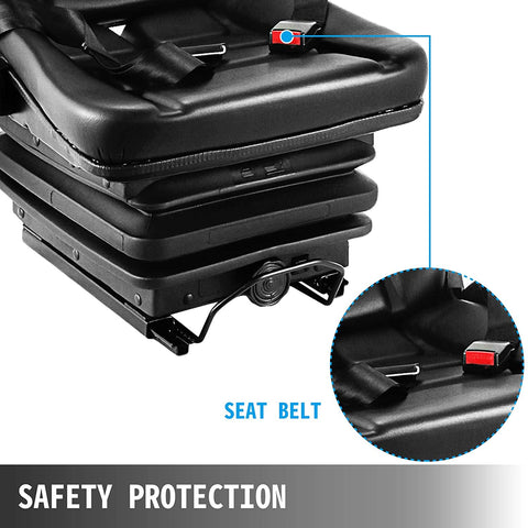 New Universal Forklift & Excavator Seat 1YS29 – Adjustable, Durable PU Leather with Shock Absorber & Seat Belt - with | Sold by Uncle Wiener's Wholesale