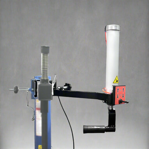 Universal helper arm for tire changer machines – TCHP21
Mountable tire changer arm with roller and guide
Professional tire changer helper arm installed on machine
TCHP21 accessory arm for semi-automatic tire changers