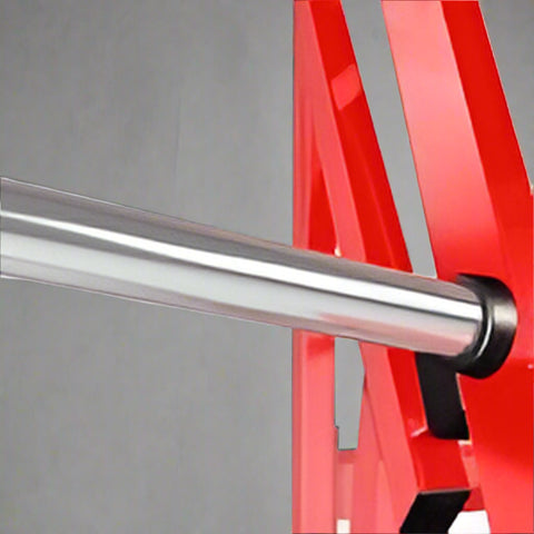Vertical Chest Press Fitness Machine – Front View – Model LBP1401
LBP1401 Chest Press with Adjustable Seat Height and Red Steel Frame
Close-up of Olympic Plate Holder on Chest Press Machine