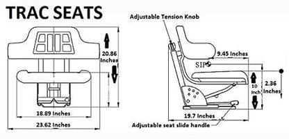 New Waffle Style Tractor Seat with Suspension – Universal Replacement for Lawn Mowers & Tractors 123YY8 - with | Sold by Uncle Wiener's Wholesale