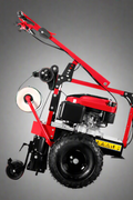 Walk-behind cable laying machine with 196cc engine

Side View: Heavy-duty DRCL65C cable trencher for wire installation

Top View: Commercial-grade wire reel laying machine in red