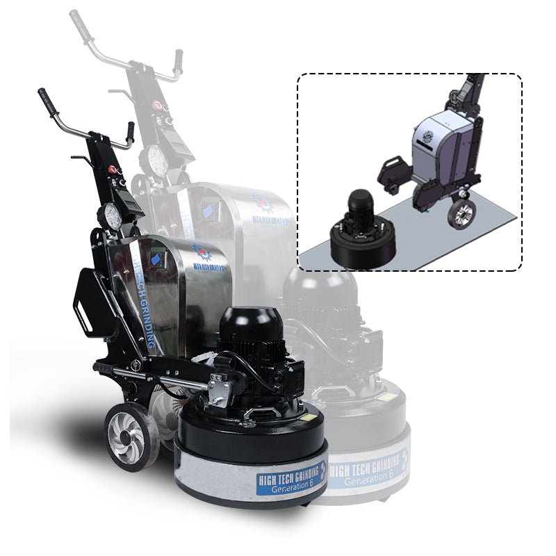 HTG-550 floor grinder front angle

Planetary concrete grinder industrial use

HTG grinder with dust shroud and handles

Concrete floor polishing machine

Three-head floor surface grinder HTG-550