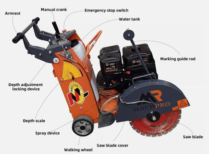 New Walk - Behind Concrete Saw – Heavy - Duty Cutting Machine for Pavement & Asphalt GFS480 - with | Sold by Uncle Wiener's Wholesale