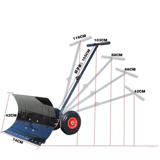 NEW Walk Behind Snow Plow Shovel w/ Adjustable Blade & Inflated Tires 55746 - with | Sold by Uncle Wiener's Wholesale