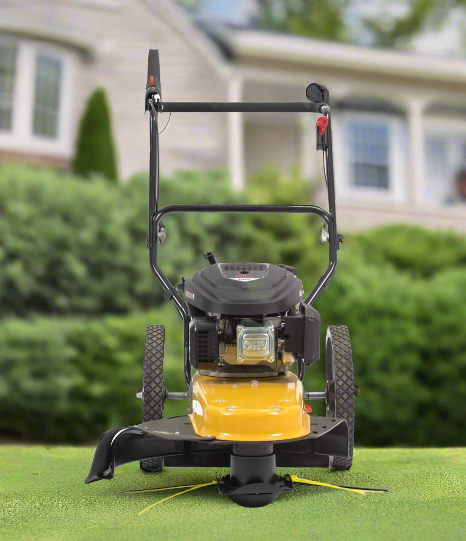 163cc Walk-Behind Wheeled String Trimmer – Heavy-Duty Gas Grass & Weed Cutter with 22-Inch Cutting Path