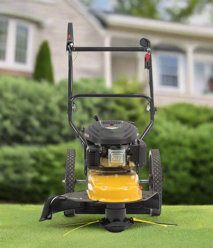 163cc Walk-Behind Wheeled String Trimmer – Heavy-Duty Gas Grass & Weed Cutter with 22-Inch Cutting Path