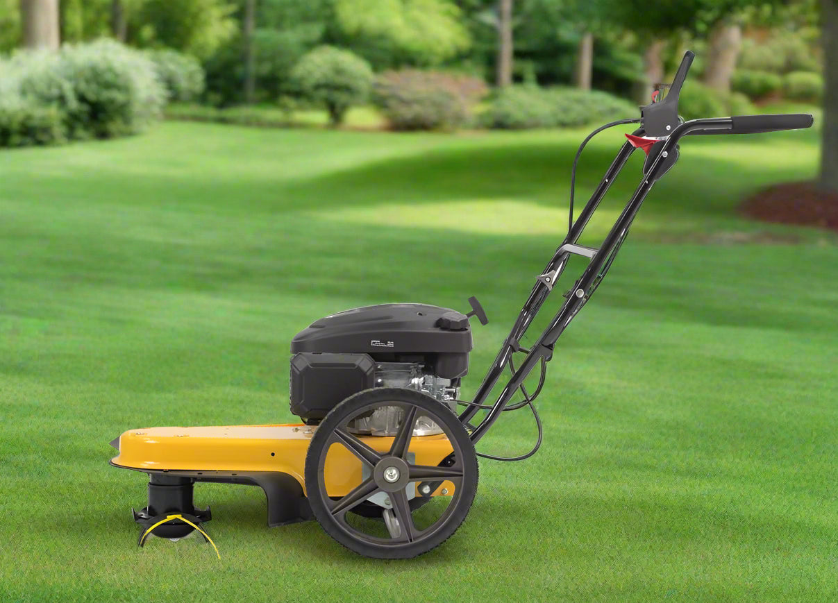 163cc Walk-Behind Wheeled String Trimmer – Heavy-Duty Gas Grass & Weed Cutter with 22-Inch Cutting Path