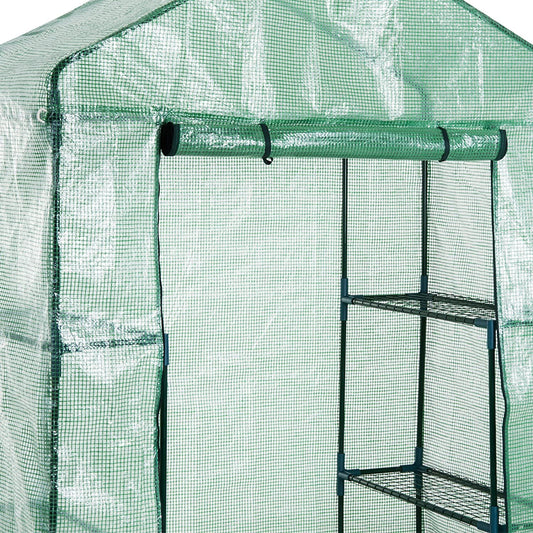Walk-in roll-up greenhouse with zippered front door
Outdoor greenhouse with wired shelves and green PE cover
Garden greenhouse for patio and balcony setups
Roll-up front entry greenhouse shown outdoors
Compact greenhouse model GC3232 with sturdy shelves
Indoor/outdoor mini greenhouse with UV-resistant cover