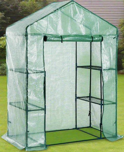 Walk-in roll-up greenhouse with zippered front door
Outdoor greenhouse with wired shelves and green PE cover
Garden greenhouse for patio and balcony setups
Roll-up front entry greenhouse shown outdoors
Compact greenhouse model GC3232 with sturdy shelves
Indoor/outdoor mini greenhouse with UV-resistant cover