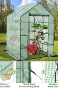 Walk-in roll-up greenhouse with zippered front door
Outdoor greenhouse with wired shelves and green PE cover
Garden greenhouse for patio and balcony setups
Roll-up front entry greenhouse shown outdoors
Compact greenhouse model GC3232 with sturdy shelves
Indoor/outdoor mini greenhouse with UV-resistant cover
