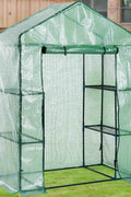 Walk-in roll-up greenhouse with zippered front door
Outdoor greenhouse with wired shelves and green PE cover
Garden greenhouse for patio and balcony setups
Roll-up front entry greenhouse shown outdoors
Compact greenhouse model GC3232 with sturdy shelves
Indoor/outdoor mini greenhouse with UV-resistant cover