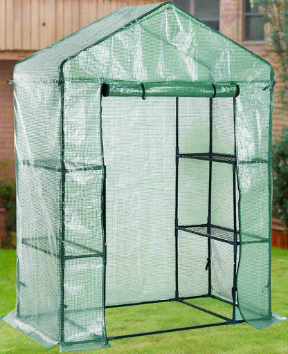 Walk-in roll-up greenhouse with zippered front door
Outdoor greenhouse with wired shelves and green PE cover
Garden greenhouse for patio and balcony setups
Roll-up front entry greenhouse shown outdoors
Compact greenhouse model GC3232 with sturdy shelves
Indoor/outdoor mini greenhouse with UV-resistant cover