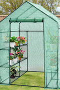 Walk-in roll-up greenhouse with zippered front door
Outdoor greenhouse with wired shelves and green PE cover
Garden greenhouse for patio and balcony setups
Roll-up front entry greenhouse shown outdoors
Compact greenhouse model GC3232 with sturdy shelves
Indoor/outdoor mini greenhouse with UV-resistant cover