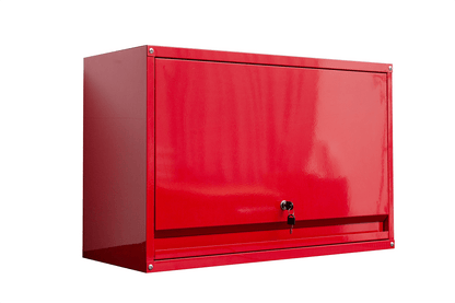 New Wall Mounted Flip Up Open Tool Box Cabinet – Heavy Duty Storage Organizer for Garage & Workshop 445471 - Hand Tools with Red | Sold by Uncle Wiener's Wholesale