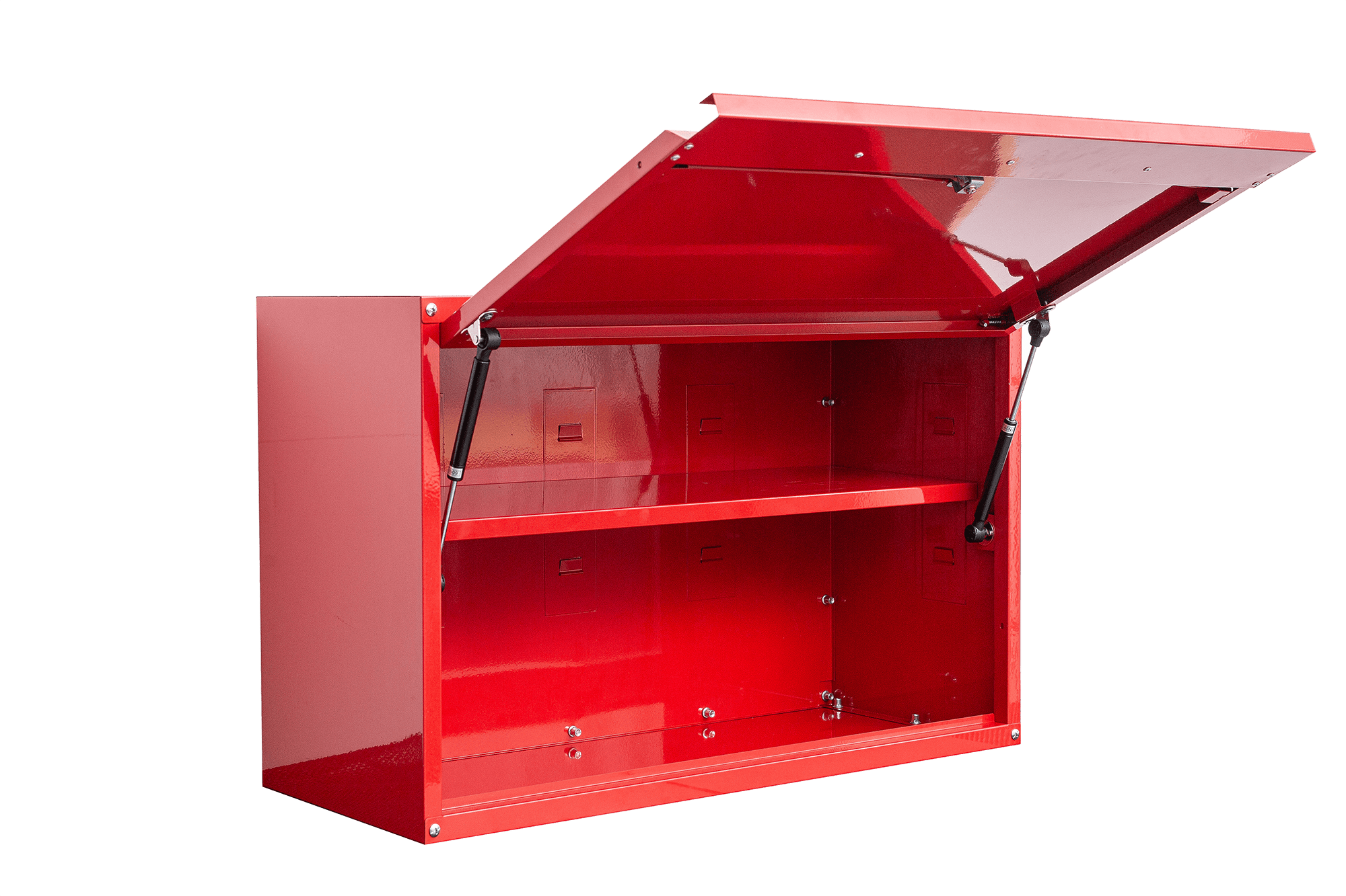 New Wall Mounted Flip Up Open Tool Box Cabinet – Heavy Duty Storage Organizer for Garage & Workshop 445471 - Hand Tools with Red | Sold by Uncle Wiener's Wholesale