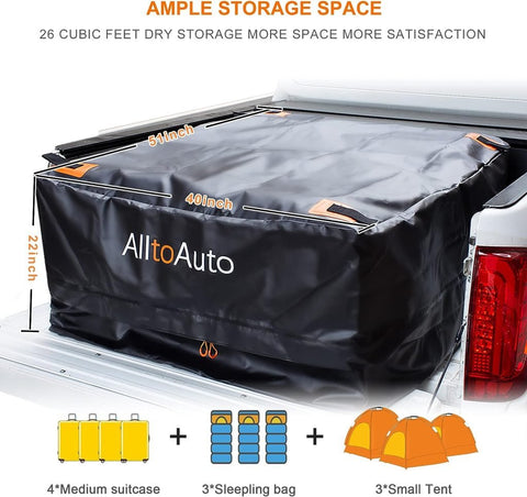 New Waterproof Truck Bed Cargo Bag & Cargo Net – Heavy - Duty Waterproof Storage for Pickup Trucks S1233 - with | Sold by Uncle Wiener's Wholesale