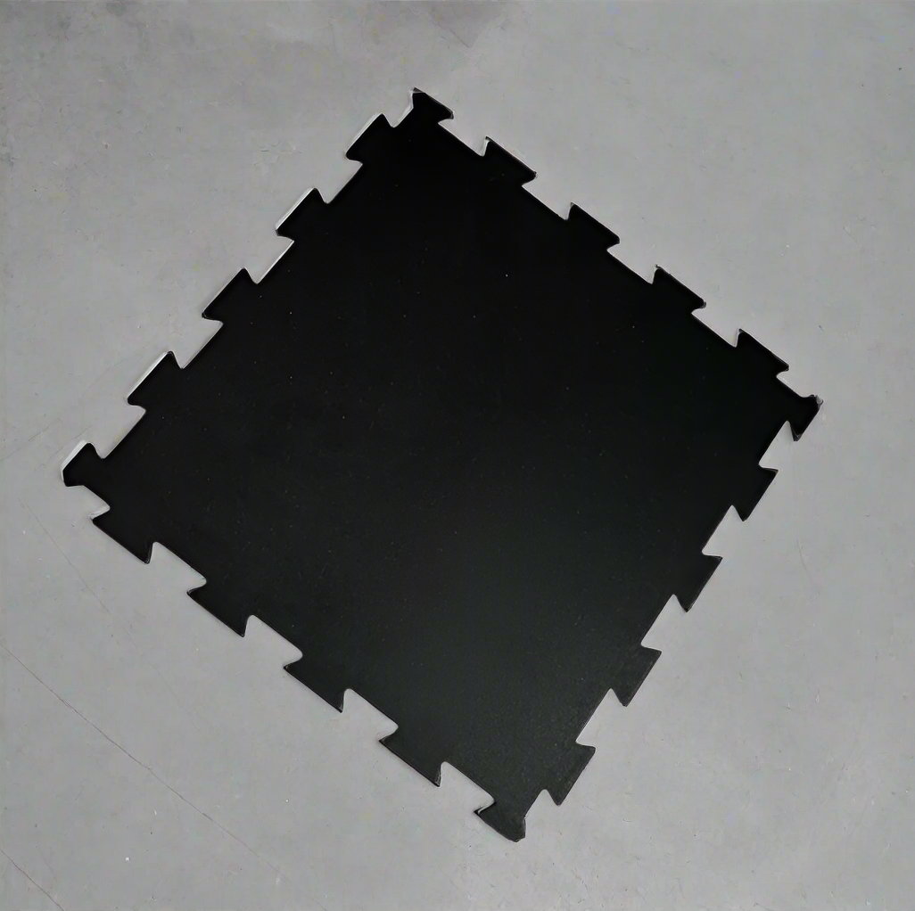New White Speck Interlocking Thick Rubber Gym Floor Tiles | Heavy - Duty Fitness & Workout Flooring - with (14) White Speck 14mm Tiles (37.66 sq ft) 812824 | Sold by Uncle Wiener's Wholesale