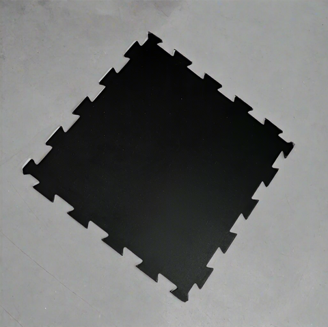 New White Speck Interlocking Thick Rubber Gym Floor Tiles | Heavy - Duty Fitness & Workout Flooring - with (14) White Speck 14mm Tiles (37.66 sq ft) 812824 | Sold by Uncle Wiener's Wholesale
