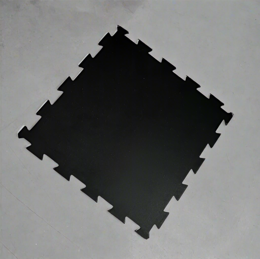 New White Speck Interlocking Thick Rubber Gym Floor Tiles | Heavy - Duty Fitness & Workout Flooring - with (14) White Speck 14mm Tiles (37.66 sq ft) 812824 | Sold by Uncle Wiener's Wholesale