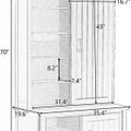 WHITE STORAGE CABINET WITH SLIDING DOOR & BENCH ENTRY WAY - Storage Cabinet with | Sold by Uncle Wiener's Wholesale
