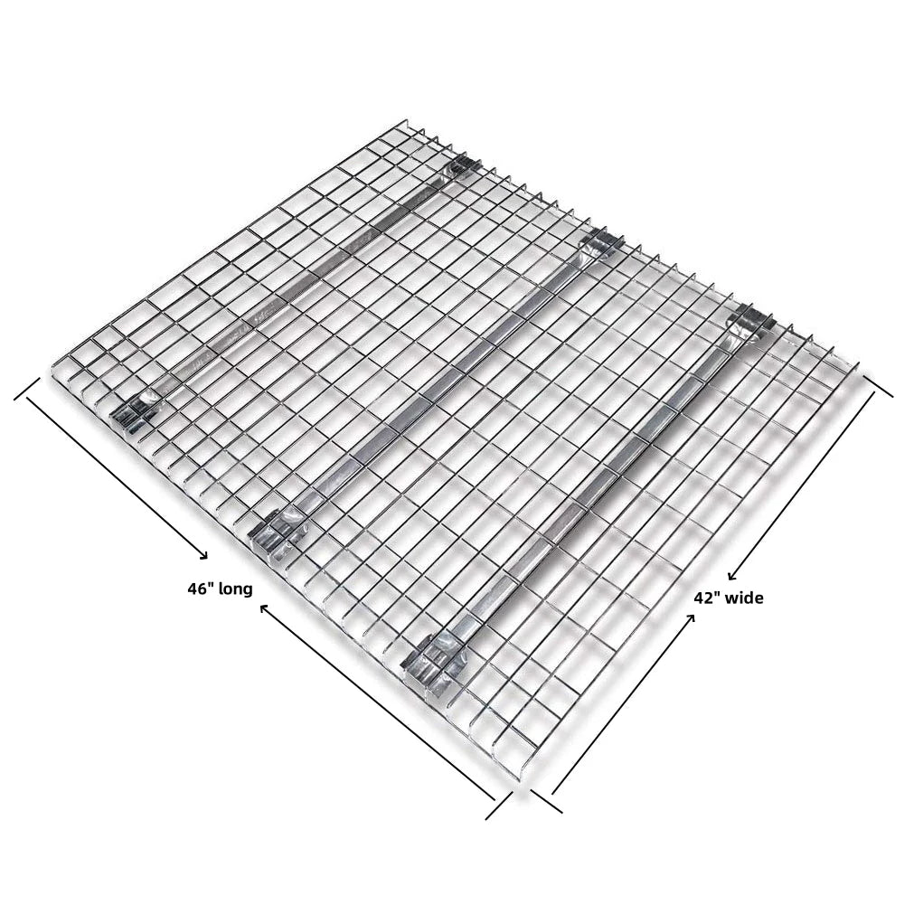 Wire Decking Panel – Top View with Waterfall Edge

Heavy-Duty Mesh Panel for Racking – Angle View

Pallet Rack Decking Panels – Stacked Display

