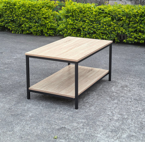 Minimalist wood grain coffee table in a living room setting
Side view of coffee table with black metal frame
Open shelf coffee table for modern homes
Neutral-toned coffee table with sturdy build
Lifestyle photo of coa ffee table with décor accessories