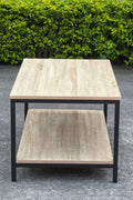 Minimalist wood grain coffee table in a living room setting
Side view of coffee table with black metal frame
Open shelf coffee table for modern homes
Neutral-toned coffee table with sturdy build
Lifestyle photo of coa ffee table with décor accessories
