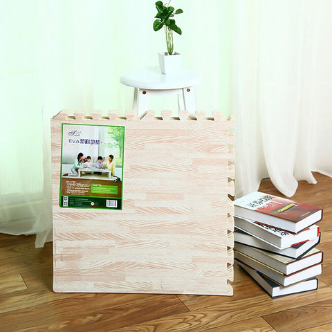 New Wood Grain EVA Interlocking Foam Floor Mat – 24 & 96 Sqft Tiles for Gym, Trade Show, Basement & Home Use 721DG - with 24 SQ FT NATURAL GRAIN 721NG | Sold by Uncle Wiener's Wholesale