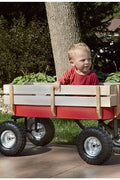 New Wood Kids Wagon Wheel Garden Cart with Removable Wooden Panels – 330 lbs Capacity | SKU: TC4201 - with | Sold by Uncle Wiener's Wholesale