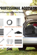 Portable wood stove kit with 9 accessories for camping
Outdoor camp wood burner with detachable side shelves
Heavy-duty black steel firebox with chimney pipe
Wood stove for hunting and survival tents
Stove kit stored with accessories inside firebox