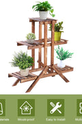 Wooden 3-tier plant stand with brown finish for indoor outdoor use

Rustic vertical flower shelf with pinewood construction

Multi-level wooden plant holder for patio or balcony display

Tiered plant display stand with decorative potted flowers

Compact and stylish garden plant rack made of wood