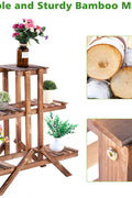 Wooden 3-tier plant stand with brown finish for indoor outdoor use

Rustic vertical flower shelf with pinewood construction

Multi-level wooden plant holder for patio or balcony display

Tiered plant display stand with decorative potted flowers

Compact and stylish garden plant rack made of wood