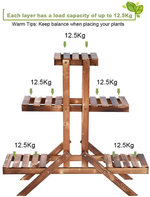 Wooden 3-tier plant stand with brown finish for indoor outdoor use

Rustic vertical flower shelf with pinewood construction

Multi-level wooden plant holder for patio or balcony display

Tiered plant display stand with decorative potted flowers

Compact and stylish garden plant rack made of wood