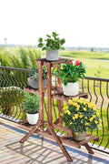 Wooden 3-tier plant stand with brown finish for indoor outdoor use

Rustic vertical flower shelf with pinewood construction

Multi-level wooden plant holder for patio or balcony display

Tiered plant display stand with decorative potted flowers

Compact and stylish garden plant rack made of wood