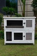 Outdoor Wooden Rabbit Hutch Two-Story Design - Front View

Weatherproof Bunny Cage with Ramp - Side View

Wooden Small Animal Hutch for Outdoor Use

Spacious 2-Story Rabbit Hutch for Backyard

Secure Bunny Cage with Easy Access Doors and Removable Trays