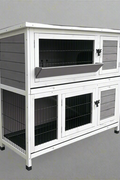 Outdoor Wooden Rabbit Hutch Two-Story Design - Front View

Weatherproof Bunny Cage with Ramp - Side View

Wooden Small Animal Hutch for Outdoor Use

Spacious 2-Story Rabbit Hutch for Backyard

Secure Bunny Cage with Easy Access Doors and Removable Trays