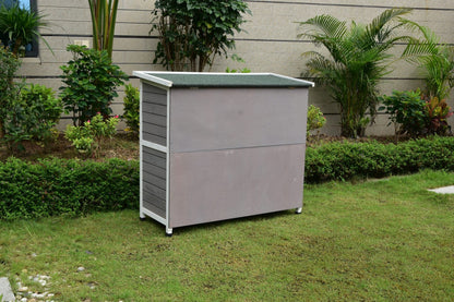 Outdoor Wooden Rabbit Hutch Two-Story Design - Front View

Weatherproof Bunny Cage with Ramp - Side View

Wooden Small Animal Hutch for Outdoor Use

Spacious 2-Story Rabbit Hutch for Backyard

Secure Bunny Cage with Easy Access Doors and Removable Trays